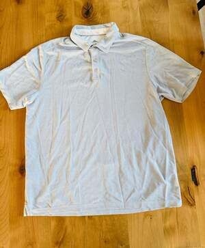 Tommy Bahama Men's Large Light Blue Short Sleeve Emic Polo Shirt